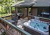 View of hot tub on side deck