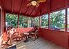 Covered, screened in porch