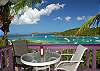 Unit 5W on the parking lot level and has two balconies - one looking over the pool from the queen sized bedroom and the other one, your dining balcony, enjoying lush breezes and views of Cruz Bay and other islands.