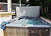 The hot tub is great for up to six who want to enjoy the sun or the stars.