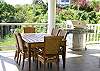 If outdoor barbeques are more your style, there is a teak and rattan outdoor dining area avalable on the upper level- near the grill.