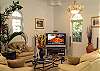 Relax in one of the plush sofas in the Great Room to watch television on the 36" Sony TV with Surround Sound or choose from one of the many movies available.