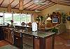 The upscale kitchen at Villa Rendezvous was renovated for 2009 rentals and updated with gorgeous cabinets and granite countertops.
