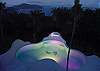 Fiber Optic lighting adds a striking array of color for your evening enjoyment.