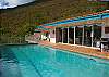 The pool is a stunning 41 X 14 ft.  It spans the entire length of the greatroom at Villa Rendezvous.