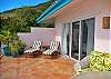 The upper sundeck was re-tiled in 2004, and a child-safe railing was added.  The new stonewalls and landscaping enhances this wonderful villa.