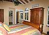 Each bedroom has their own private bath, views of the gardens and air conditioning.
