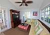There's a 42" flat screen TV for entertainment, a DVD  library and Wi-Fi too. The furniture is beautifully appointed and wonderfully comfortable.