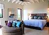 The  master bedroom on each floor boasts a king sized bed. All fabrics were personally chosen from Osborne and Little, Lee Jofa and Donghia.