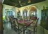 You can dine in the Moroccan-tiled  dining room which comfortably seats twelve, or venture outside to one of the three pavillions.