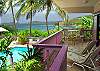 Unit 7E is located on the pool level and has a wrap-around deck overlooking the pool and banana grove and enjoys lush breezes and views of Cruz Bay and other islands.