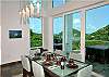 The dining room comfortably seats six and offers views of the beautiful Caribbean.