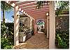 Heavens gate’s main entrance is defined by the beautiful stained-glass window above the front door.