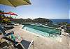The pool at Eaglesnest has lighting for night use, spa style jets, a seating ledge, and a safety railing for exit/entry.