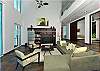 Relax in the elegant yet comfortable living room, which features a flat screen TV, iPod docking station, stereo system, WiFi, and other amenities to suit your every mood.