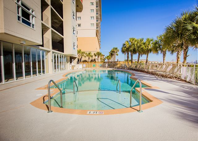 Beautiful sun deck and pool for enjoying a dip!