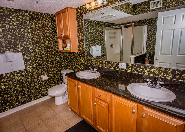 Oversized master bath with double vanity