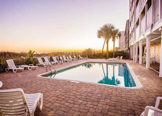 Just sit back and relax on the beautiful sun deck and pool area.