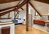 Upstairs loft with King bed and en suite bathroom