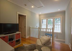 2nd Floor Landing w/ HDTV & Bean Bag Chairs