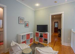 2nd Floor Landing w/ HDTV & Bean Bag Chairs