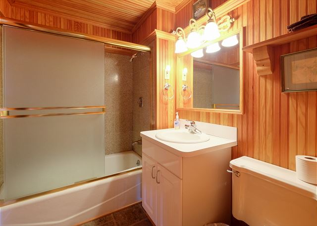 Image 2nd floor Bath has tub and shower.