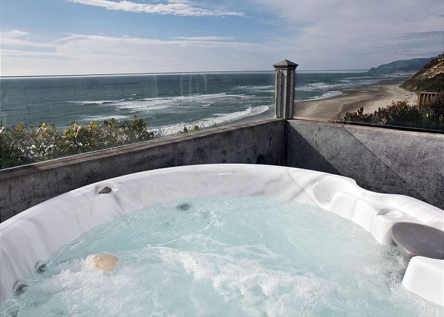 Image Brand New Hot Tub Overlooking the Ocean!