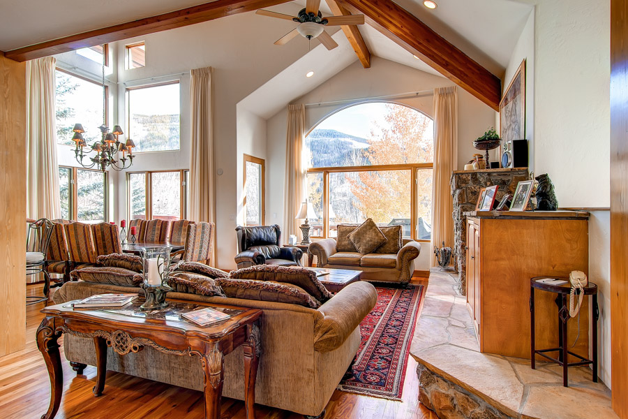 Expansive Views of Vail Mountain from Living Room