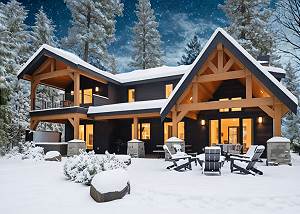 Exterior Back with Snow