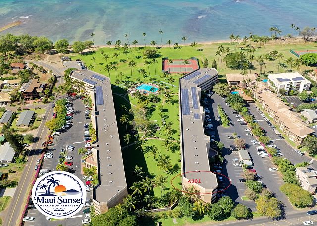 A501 angled towards the ocean with private lanai view deck.  
