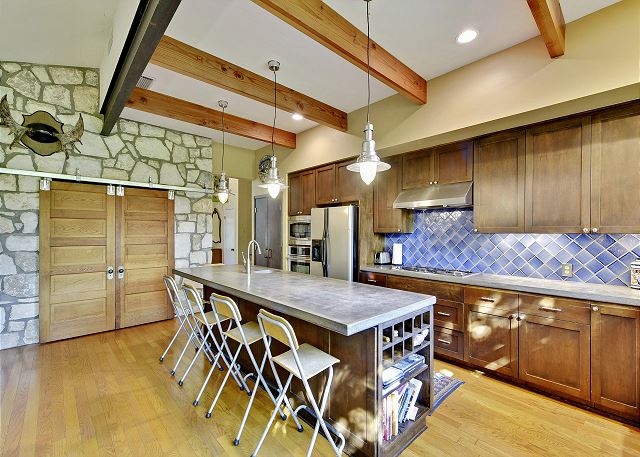 Another angle of the rustic kitchen