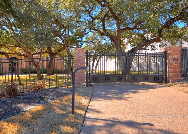 The front gate to this private estate