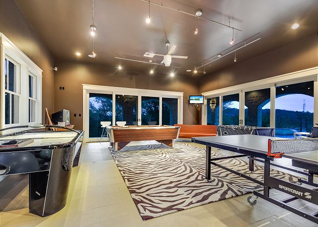 Enjoy a variety of games including ping pong, air hockey, darts, foosball, Wii, and Billiards.