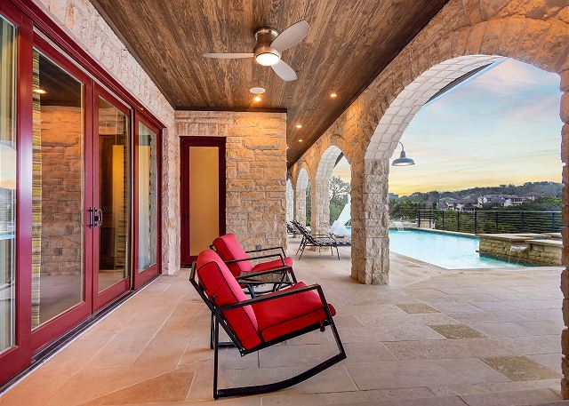 Comfy chairs to sit and watch the kids play some pool basketball!