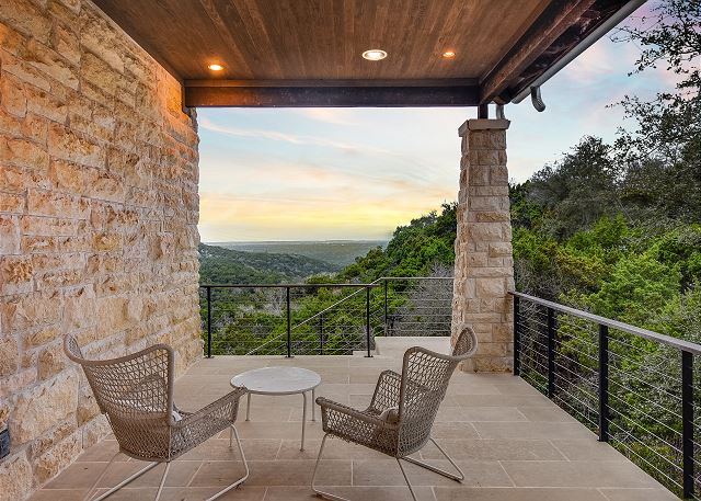 Enjoy a cup of coffee in the morning at this outside seating area while watching the sunrise!