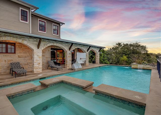 Enjoy the pool & hot tub while playing some pool basketball or taking in some sun!