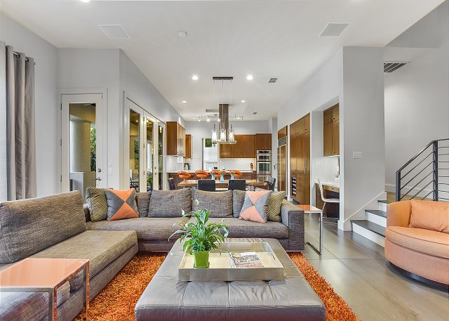 Spacious great room for the entire group to visit comfortably