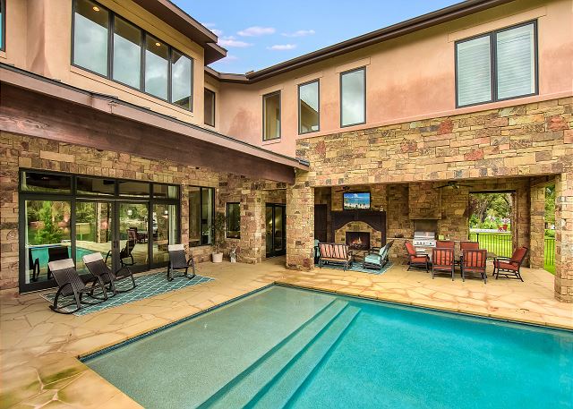 Full back porch photo - easily enough seating for 14 people