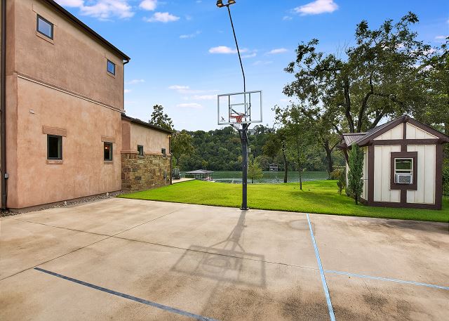 Basketball Court on the side of the house