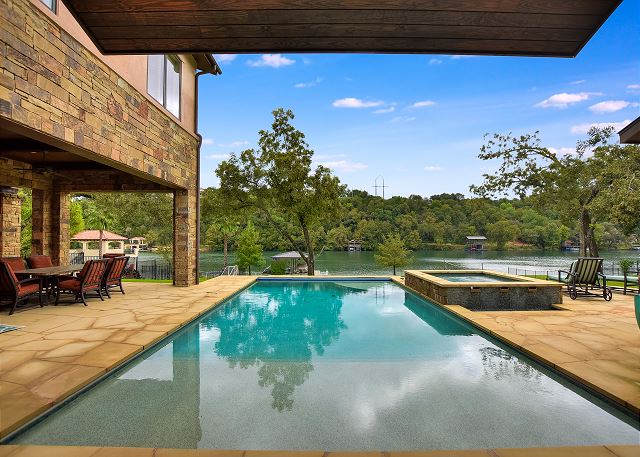 Pool view from the patio area