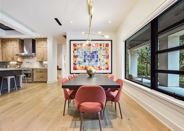 View of dining space from the living room.