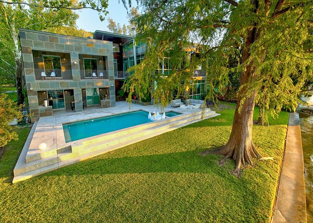 This lawn is perfect for a family reunion filled with lawn games and laughter