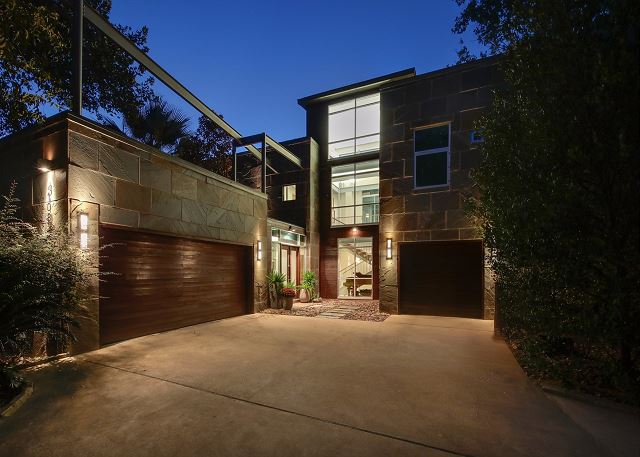 Night view of front drive