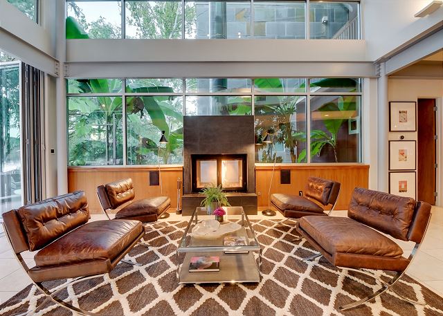 Enjoy fireside chats with friends and family