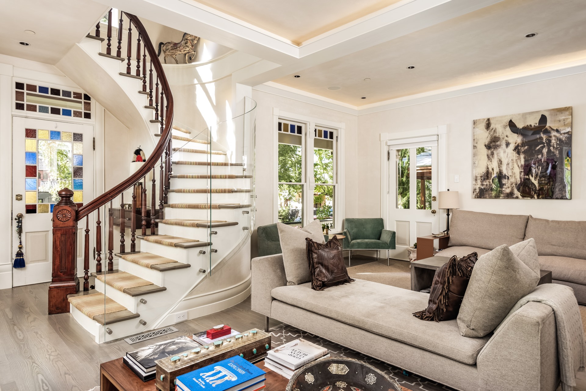 Living Room and staircase. 