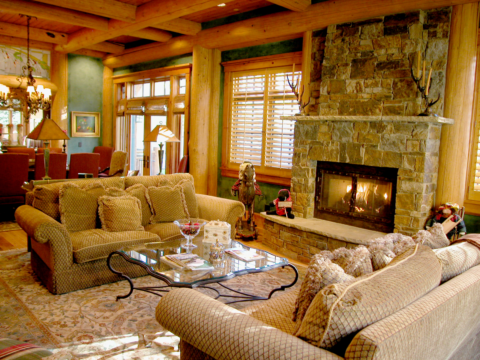 Living Room with fireplace. 