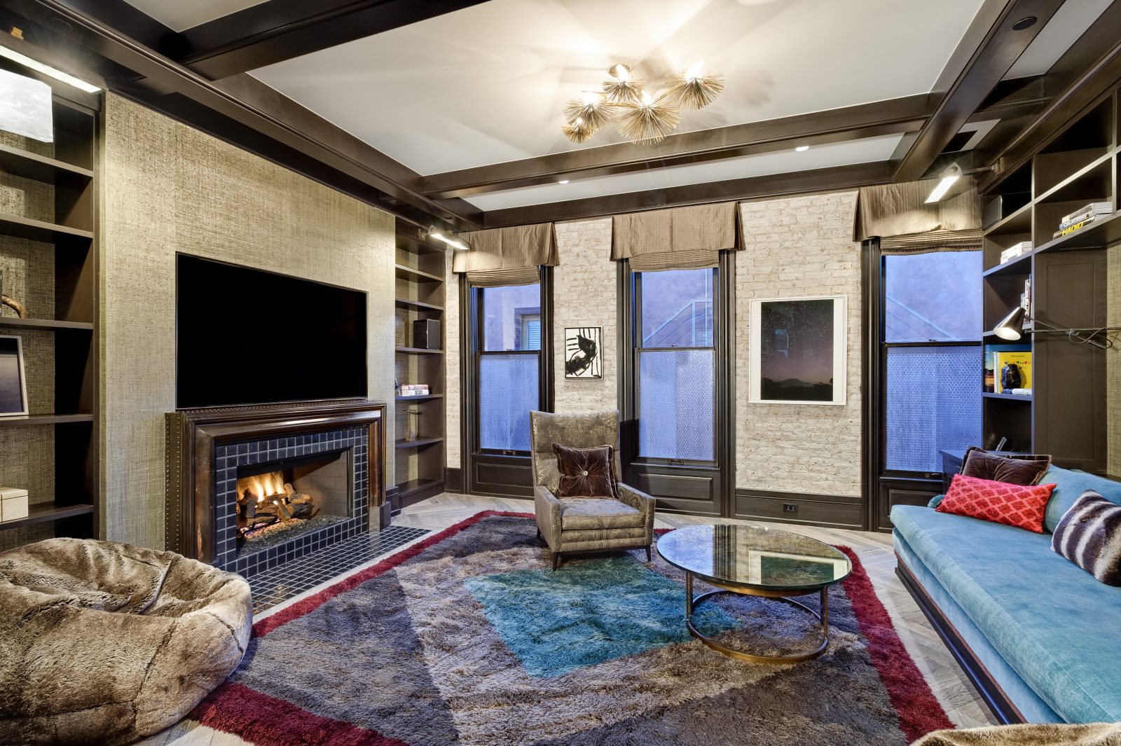 Family Room with cozy fireplace.