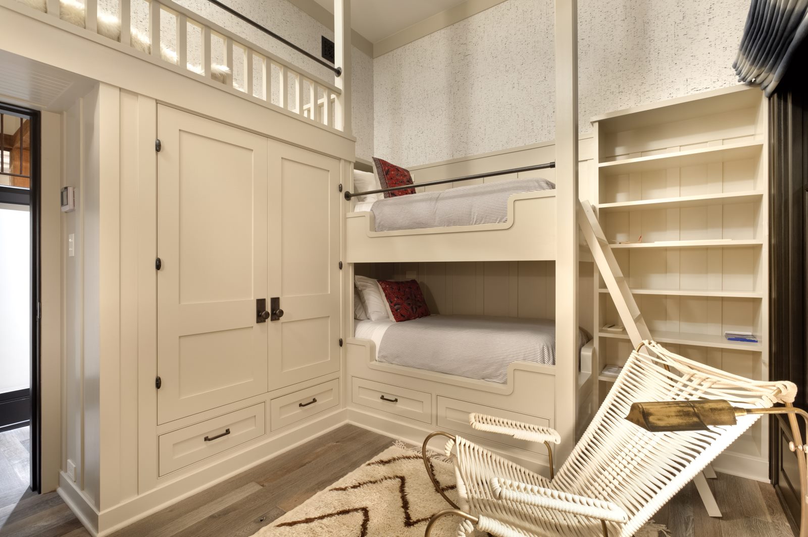 Bunk Room featuring ample storage and seating. 