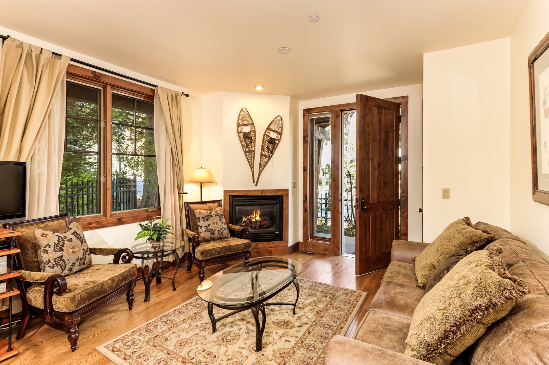 Luxury ground level, 1 bedroom condominium offers an open living space.