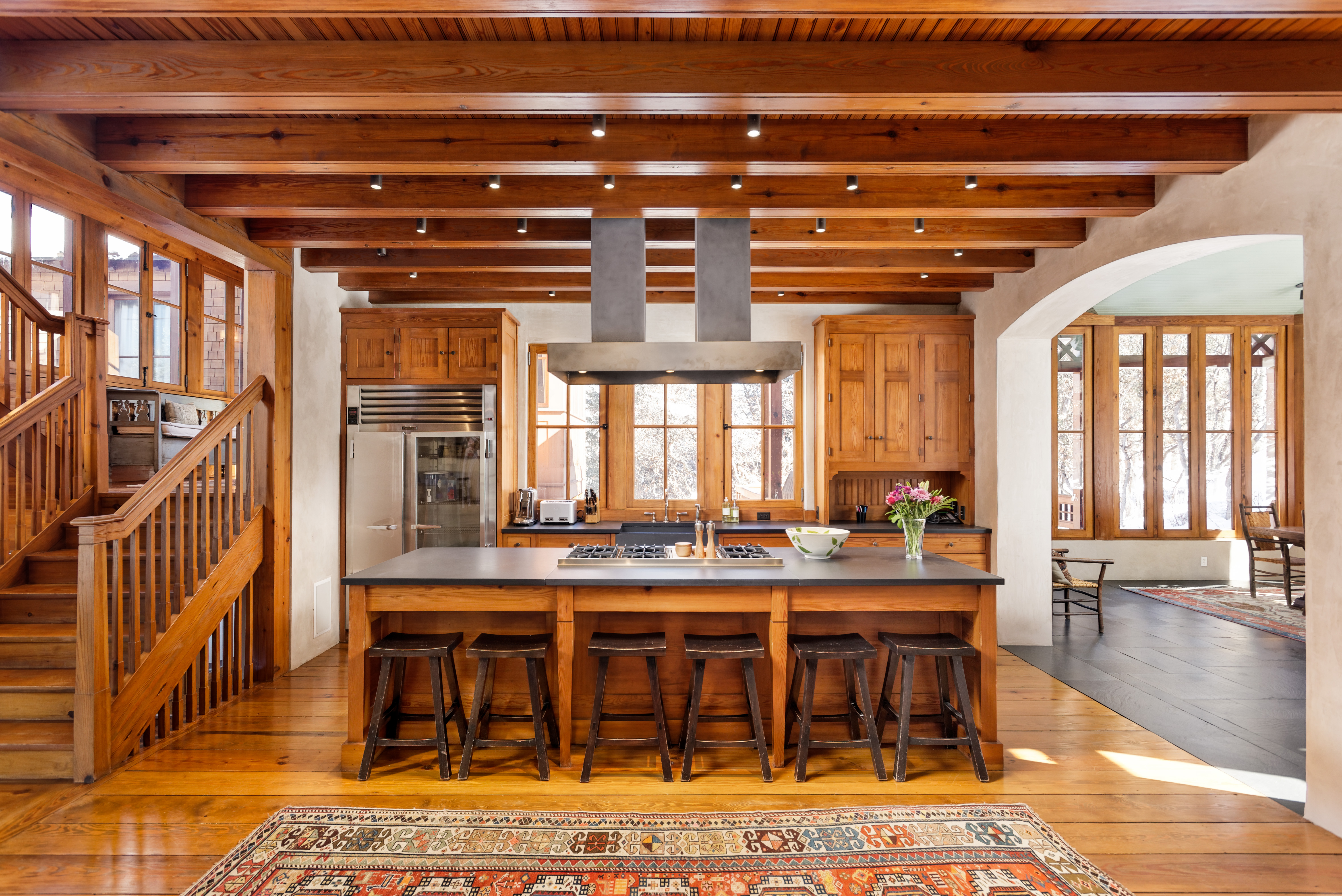 Kitchen island bar seating. 